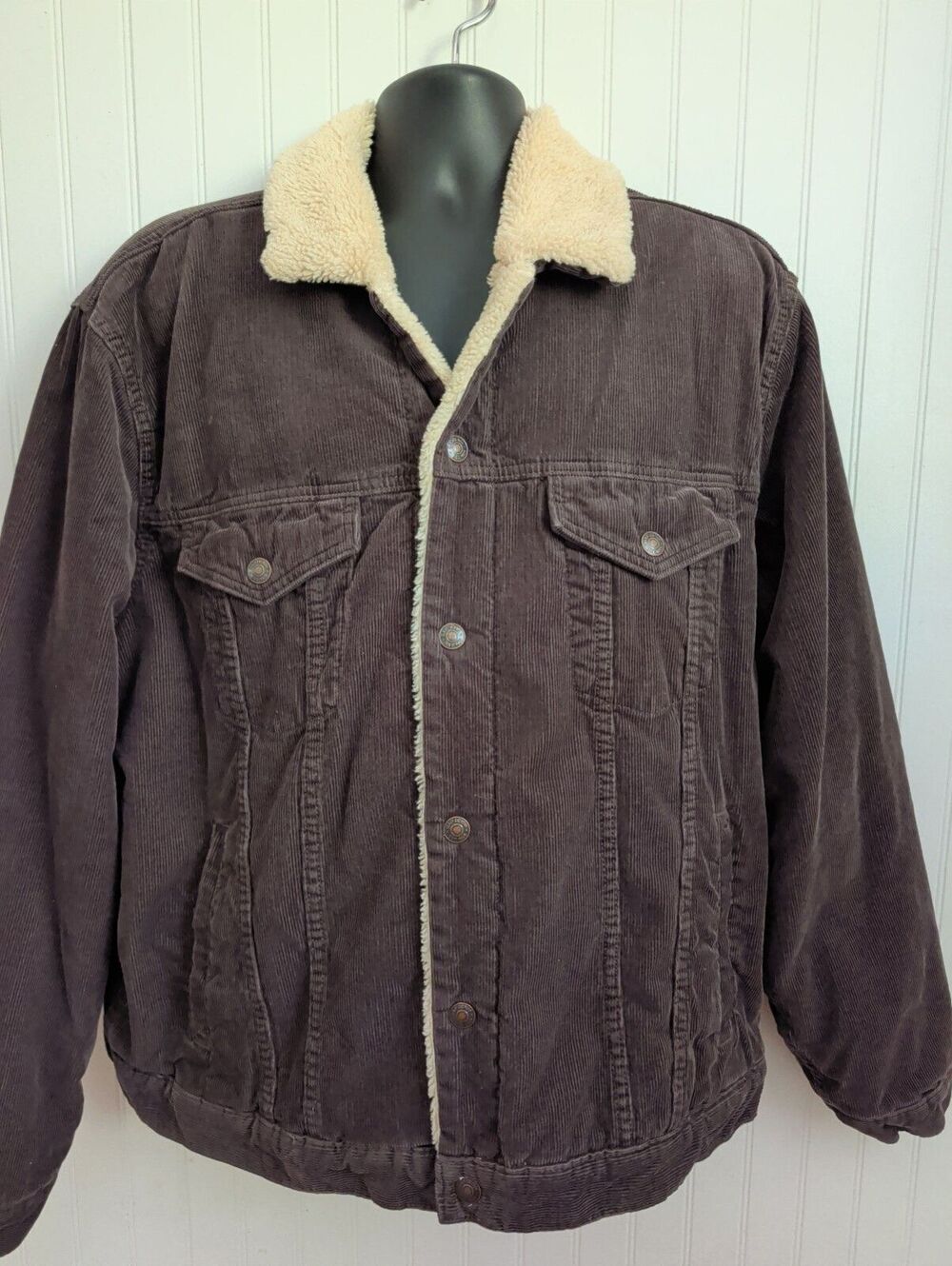 Gap Brown Corduroy Sherpa Lined Icon Trucker Jacket